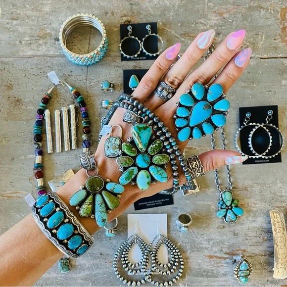 ♥️ Navajo ♥️ Aaron John Sterling Silver & Turquoise Ring - Picture 12 of 13